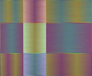 Carlos Cruz-Diez, Couleur additive 46, 1973. Acrílico sobre madera © Centre Pompidou, MNAM-CCI, Dist. RMN-Grand Palais - © Bertrand Prévost © Carlos Cruz-Diez / Bridgeman Images 2024